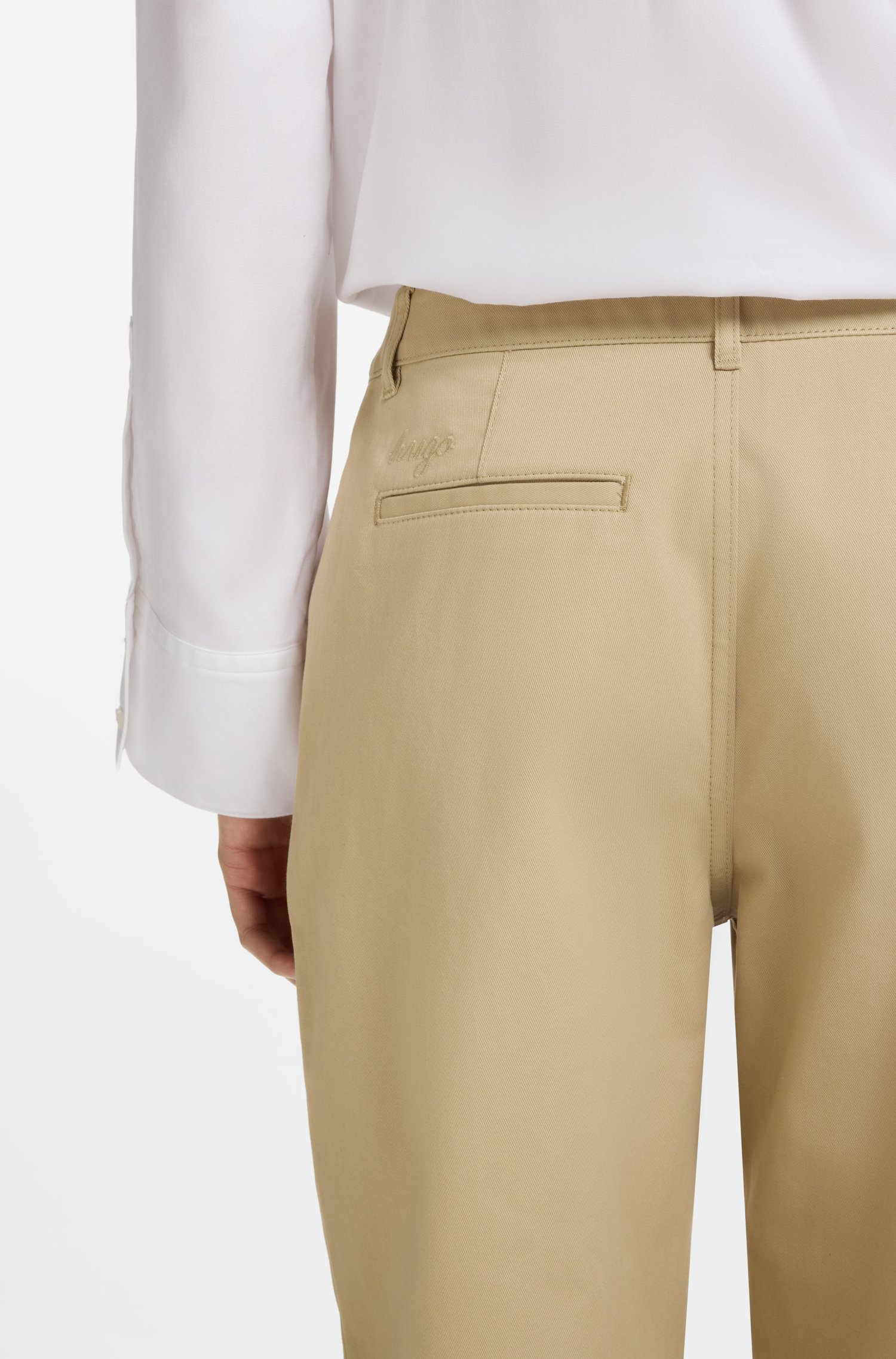 Hugo Low-waisted cotton trousers with paracord belt detail byxor dam – bild 3