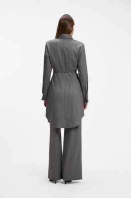 Hugo Belted pinstripe midi shirtdress with wide cuffs skjortklänningar dam – bild 2
