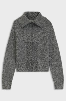 HUGO x entire studios knitted-wool jacket, Grey