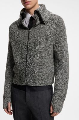 HUGO x entire studios knitted-wool jacket, Grey