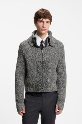 HUGO x entire studios knitted-wool jacket, Grey