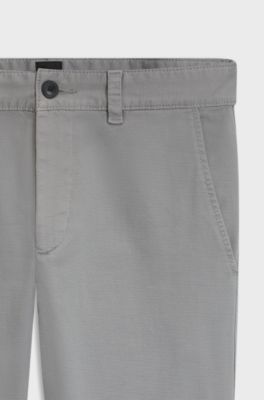 Slim-fit chinos in cavalry twill with stretch, Silver