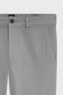 Slim-fit chinos in cavalry twill with stretch, Silver