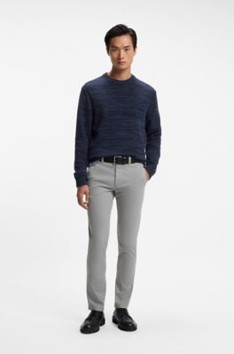 Slim-fit chinos in cavalry twill with stretch, Silver
