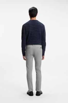 Slim-fit chinos in cavalry twill with stretch, Silver