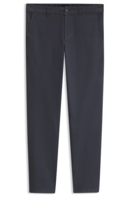 Slim-fit chinos in cavalry twill with stretch, Dark Blue