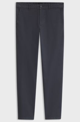 Slim-fit chinos in cavalry twill with stretch, Dark Blue