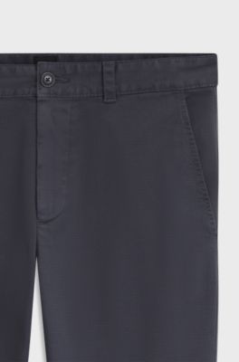 Slim-fit chinos in cavalry twill with stretch, Dark Blue