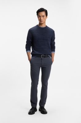 Slim-fit chinos in cavalry twill with stretch, Dark Blue