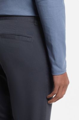 Slim-fit chinos in cavalry twill with stretch, Dark Blue
