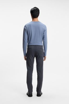 Slim-fit chinos in cavalry twill with stretch, Dark Blue
