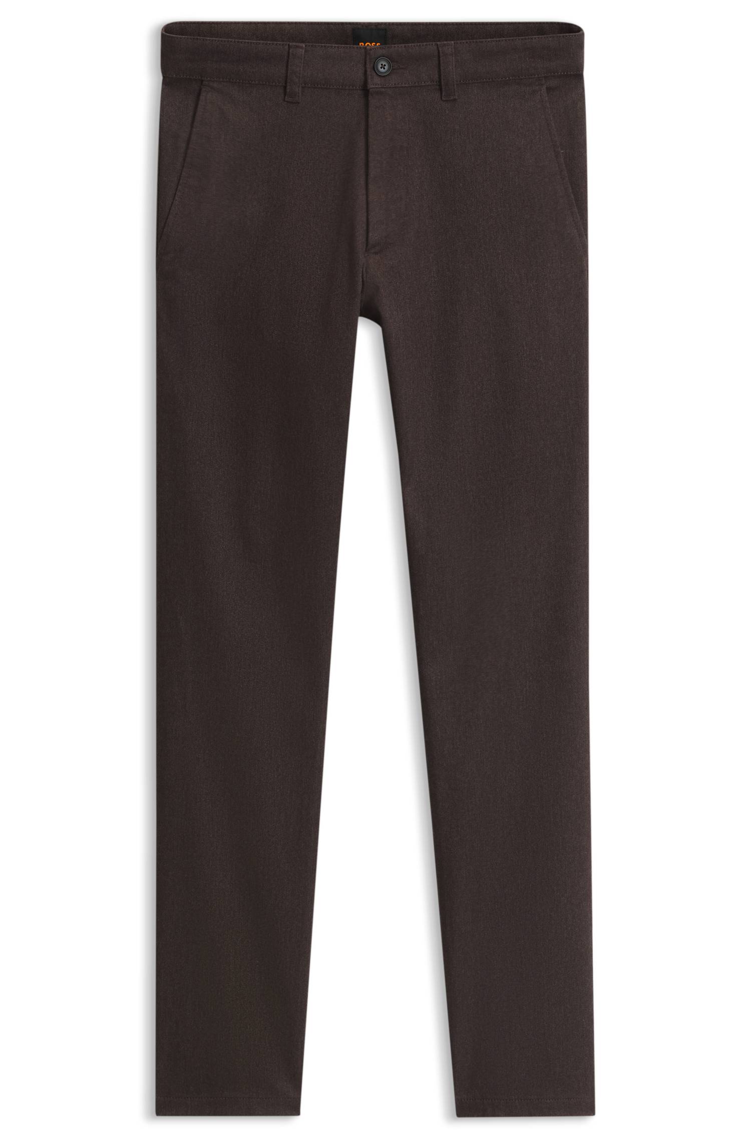 Boss Slim-fit chinos in mouliné cotton-blend twill byxor herr – bild 4