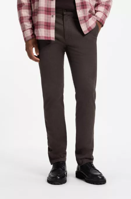 Slim-fit chinos in mouliné cotton-blend twill
