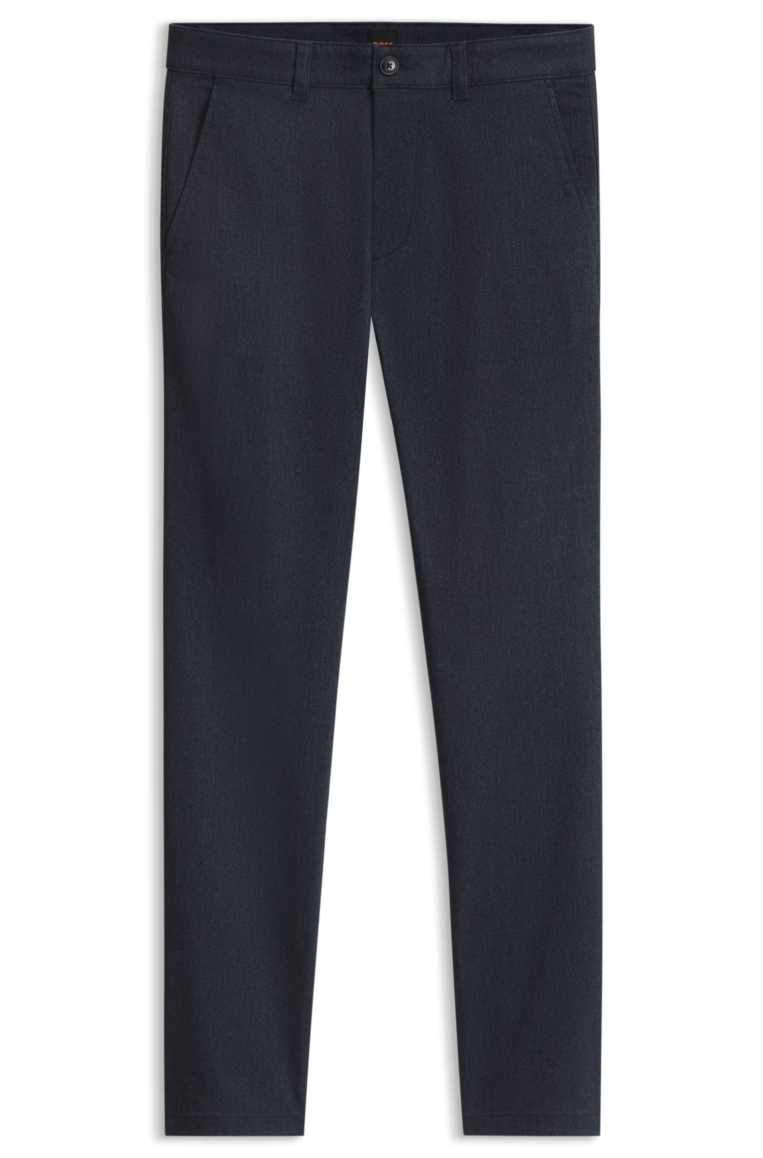 Boss Slim-fit chinos in mouliné cotton-blend twill byxor herr – bild 4