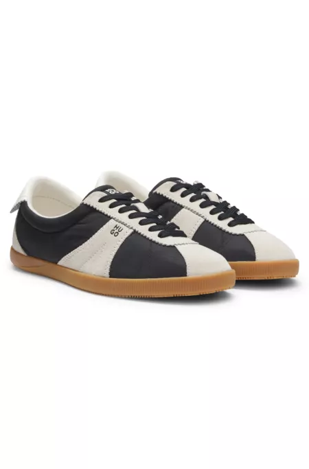 Low-top trainers with suede trims