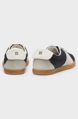Low-top trainers with suede trims, Black / White