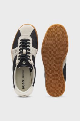 Low-top trainers with suede trims, Black / White