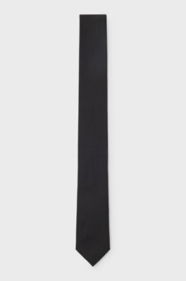 Silk tie with jacquard weave, Black