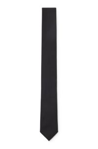 Silk tie with jacquard weave, Black