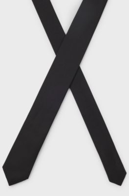 Silk tie with jacquard weave, Black