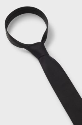 Silk tie with jacquard weave, Black