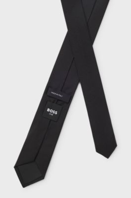 Silk tie with jacquard weave, Black