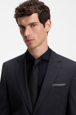Silk tie with jacquard weave, Black