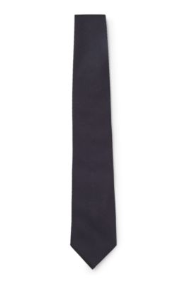 Silk tie with solid weave, Dark Blue