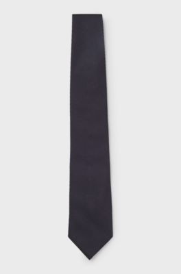 Silk tie with solid weave, Dark Blue