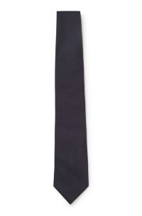 Silk tie with solid weave, Dark Blue