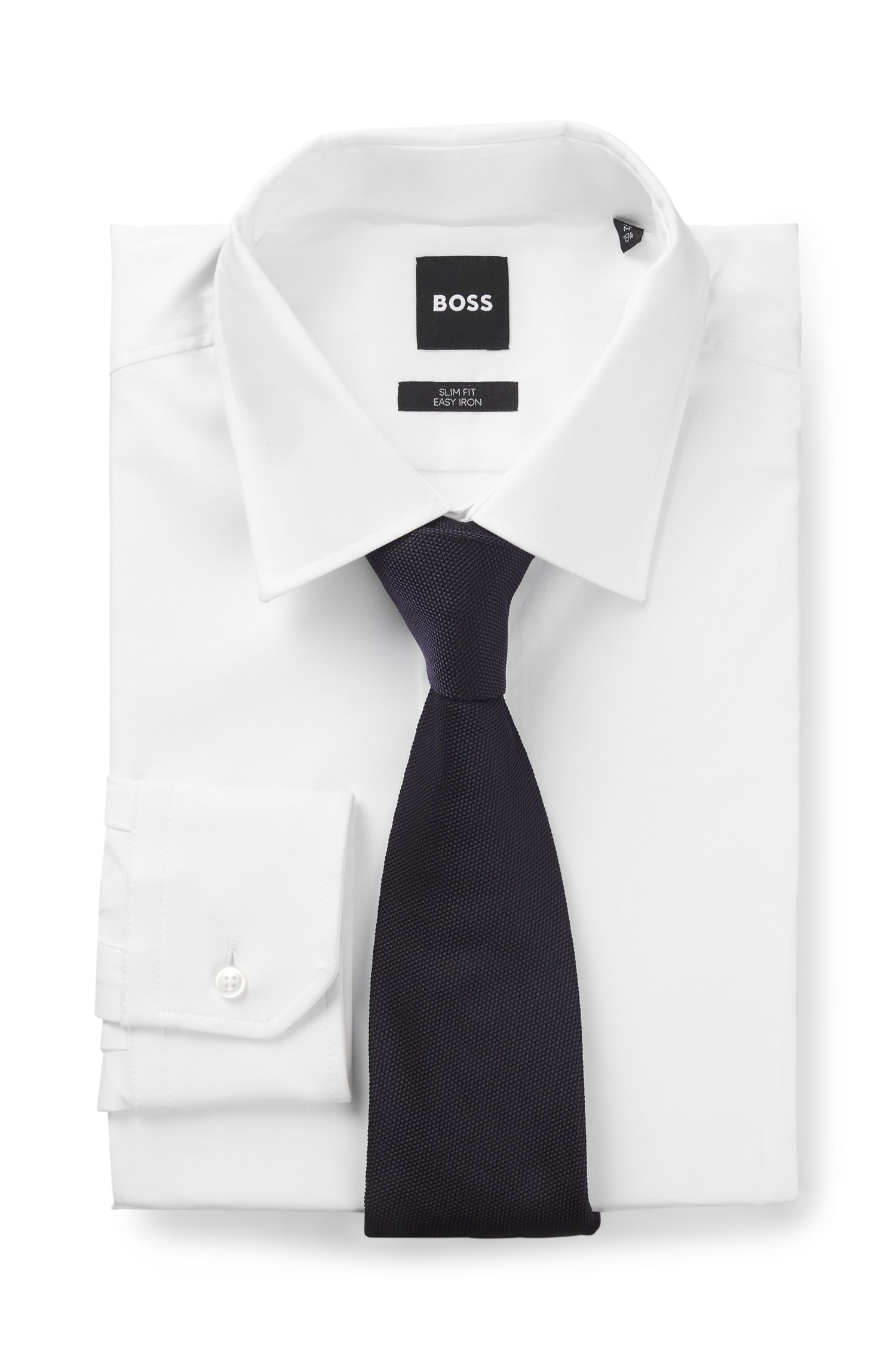 Boss Silk tie with solid weave slipsar herr – bild 2