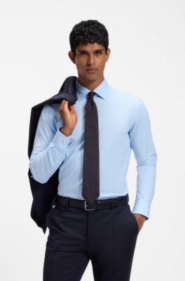 Silk tie with solid weave, Dark Blue