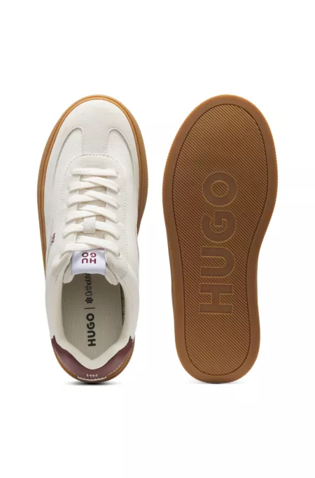 Suede-and-canvas trainers with logo details