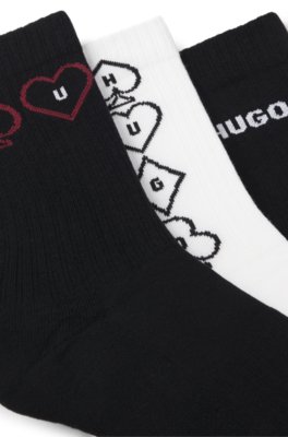 Hugo Three-pack of patterned socks in a cotton blend övrigt herr – bild 3