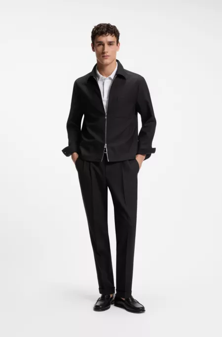 Zip-up jacket in virgin wool