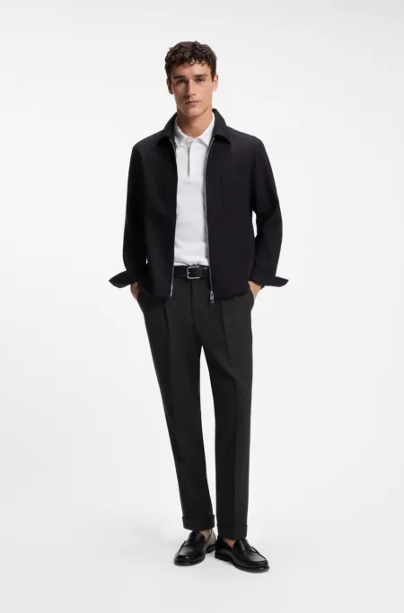 Double-pleat trousers in virgin wool