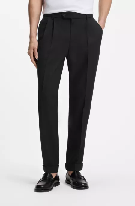 Double-pleat trousers in virgin wool