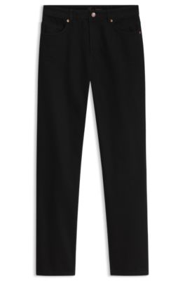 Slim-fit jeans in authentic black cotton denim, Black