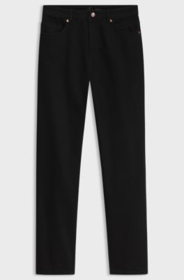 Slim-fit jeans in authentic black cotton denim, Black