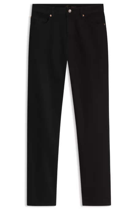 Slim-fit jeans in authentic black cotton denim