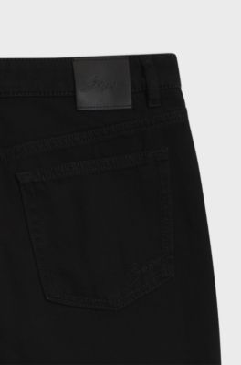 Slim-fit jeans in authentic black cotton denim, Black