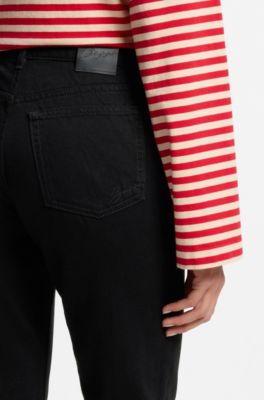 Slim-fit jeans in authentic black cotton denim, Black