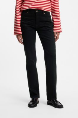 Slim-fit jeans in authentic black cotton denim, Black