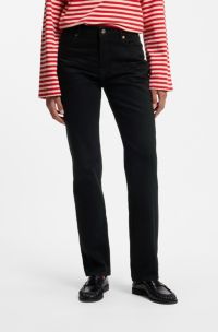 Slim-fit jeans in authentic black cotton denim, Black