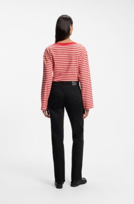 Slim-fit jeans in authentic black cotton denim, Black