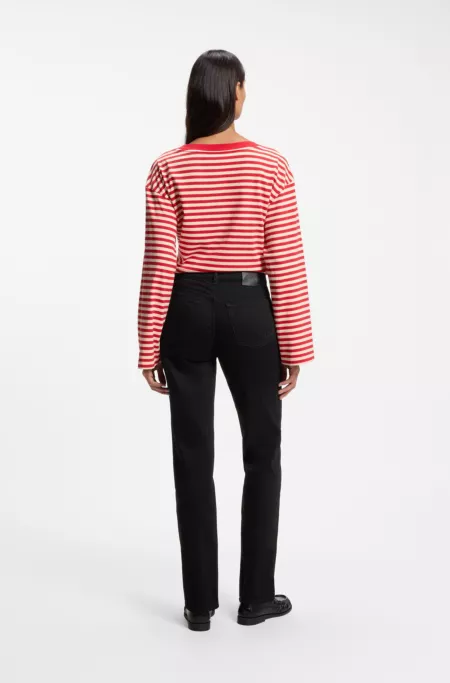Slim-Fit Jeans aus authentischem schwarzem Baumwoll-Denim