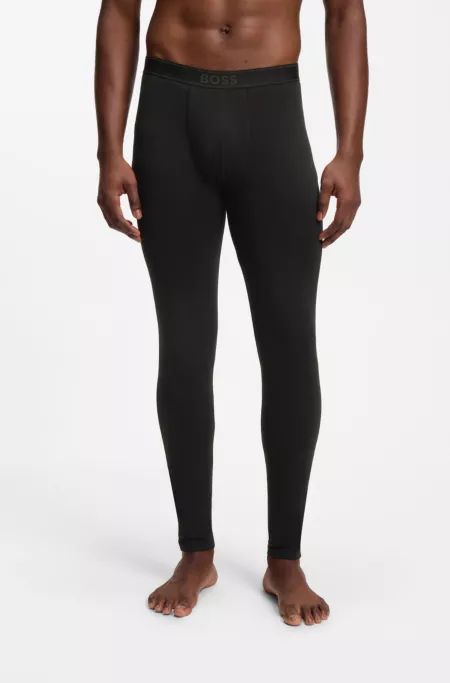 Lange Unterhose aus Stretch-Baumwolle mit Logo-Bund