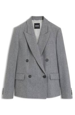 Boss Double-breasted regular-fit blazer in melange flannel dam – bild 4