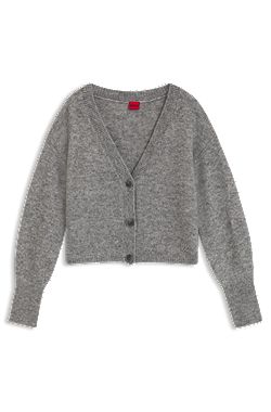 Relaxed-fit cardigan with textured wool