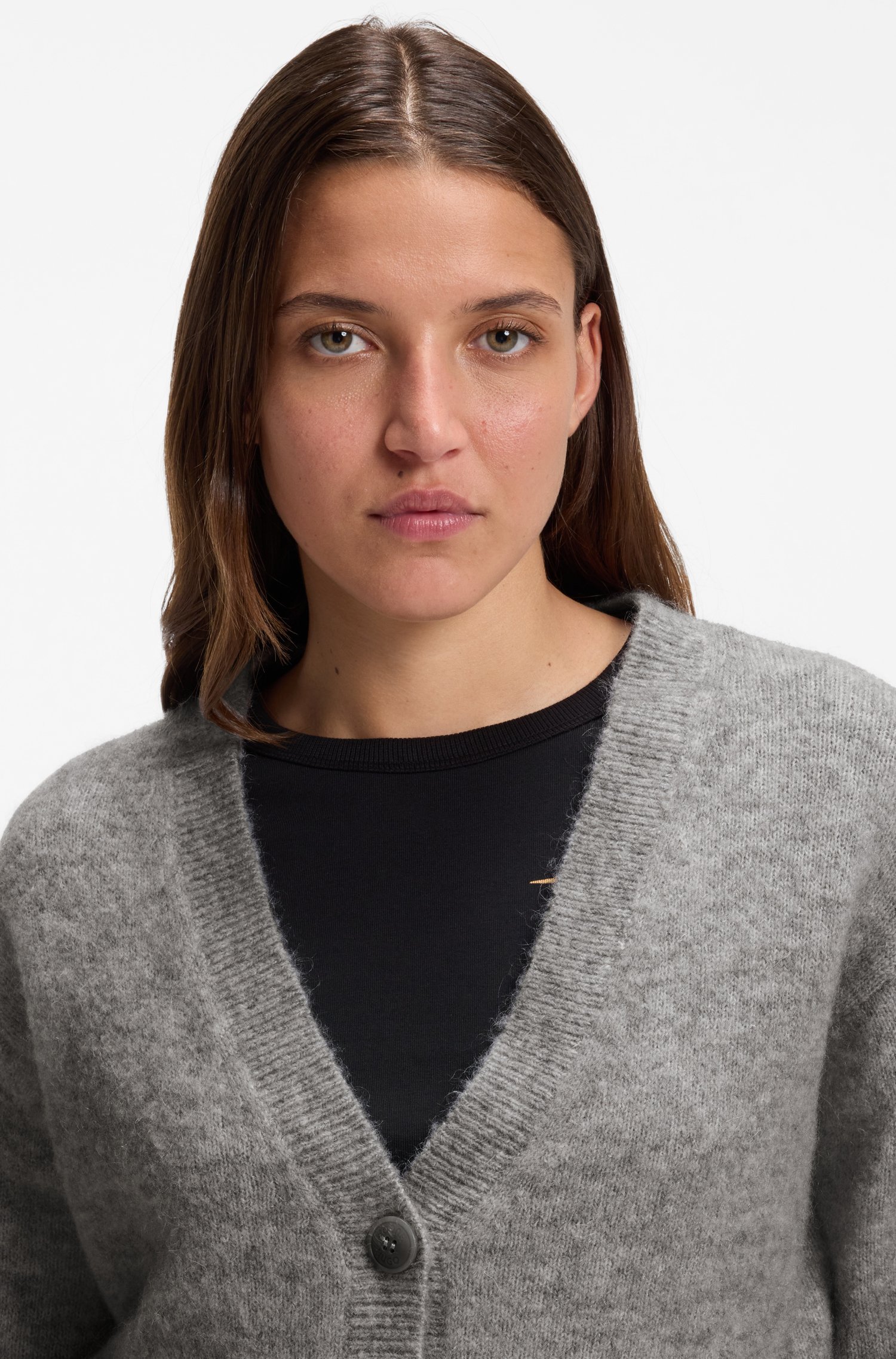 Hugo Relaxed-fit cardigan with textured wool dam – bild 3